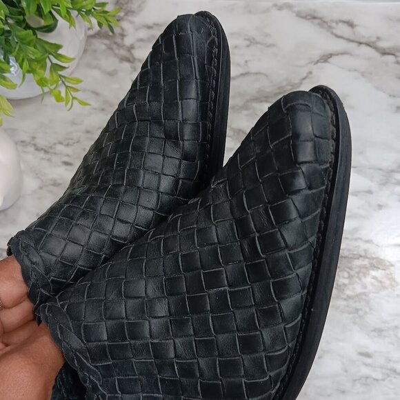 FRANCO SARTO Women's Black Leather Western Cowgirl Clogs Mules Slip On Size 8M - Picture 7 of 10